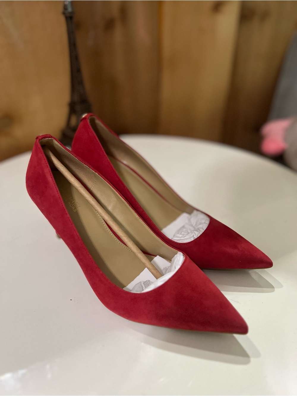 Michael Kors Red Suede Pointed Toe Pumps